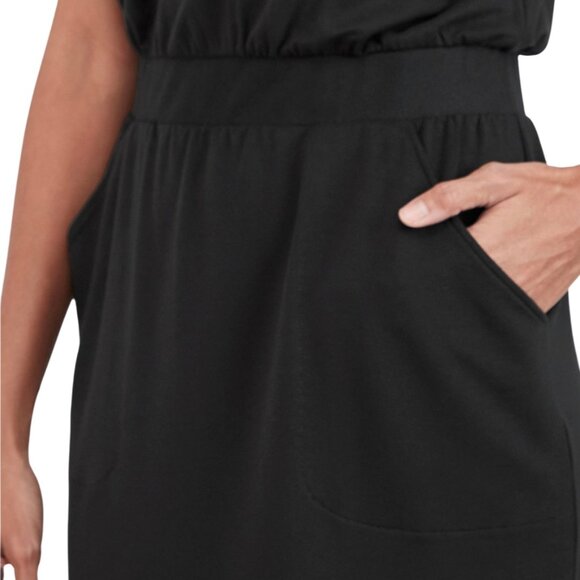 Garnet Hill Sleeveless Cinch-Waist Black Dress Size L - Picture 4 of 6